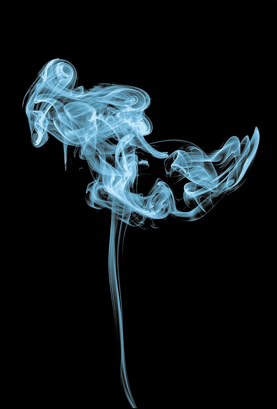 white smoke inside the dark room, smoke artwork, black background, HD wallpaper