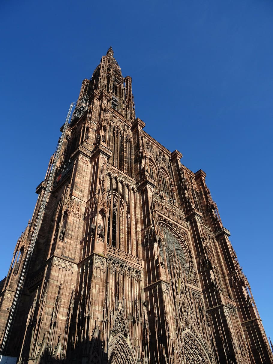 cathedral, strasbourg, alsace, france, middle ages, gothic, HD wallpaper