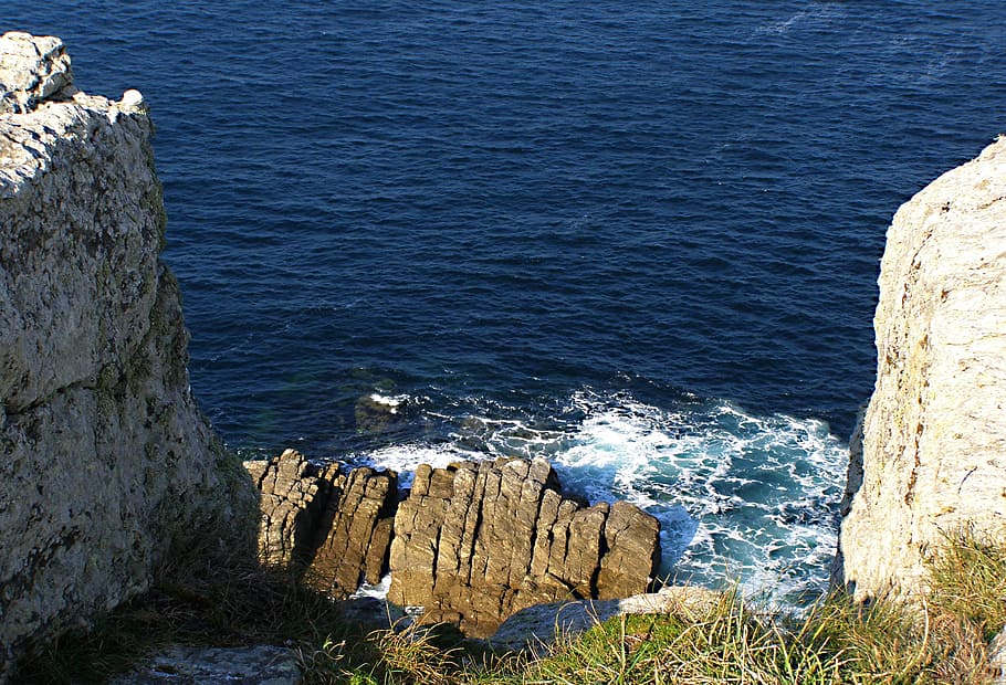 Cliffs, Brittany, Atlantic, Coast, sea, ocean, water, wave HD wallpaper