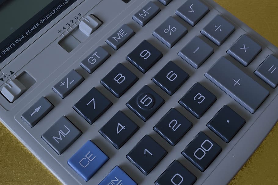 gray electronic calculator, calculation, keypad, finance, mathematics, HD wallpaper