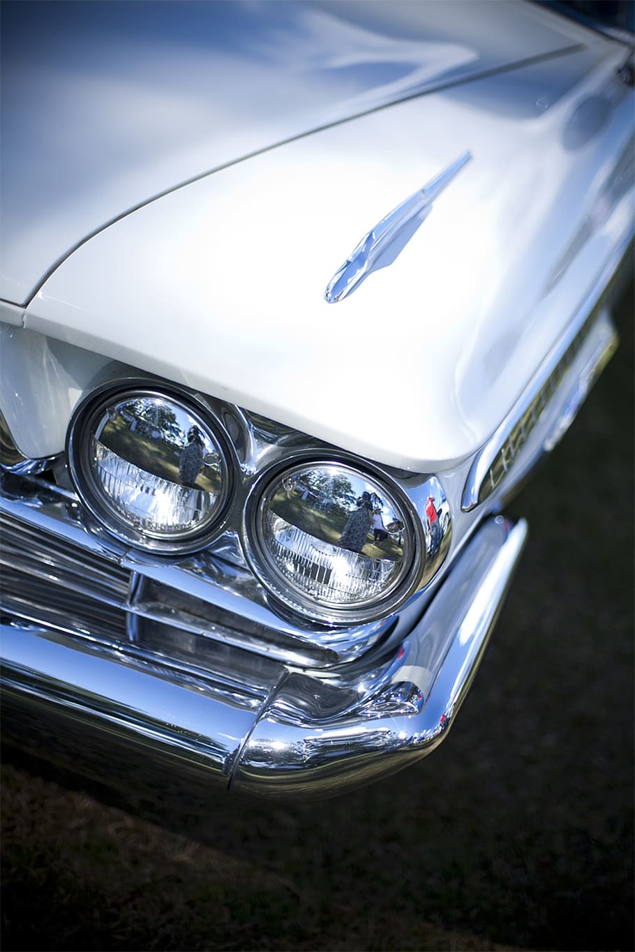 close-up photography of white vehicle, head lamp, head light HD wallpaper