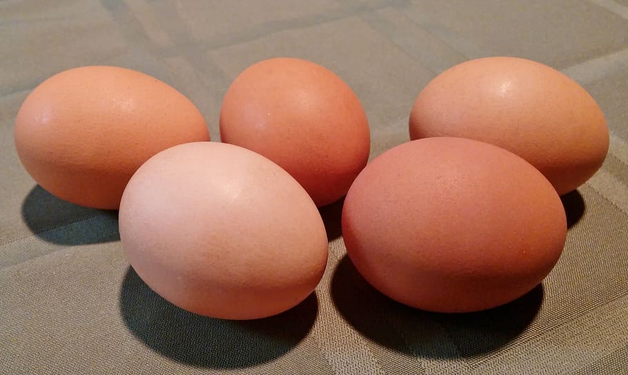 eggs, food, shell, chicken, five, food and drink, healthy eating HD wallpaper