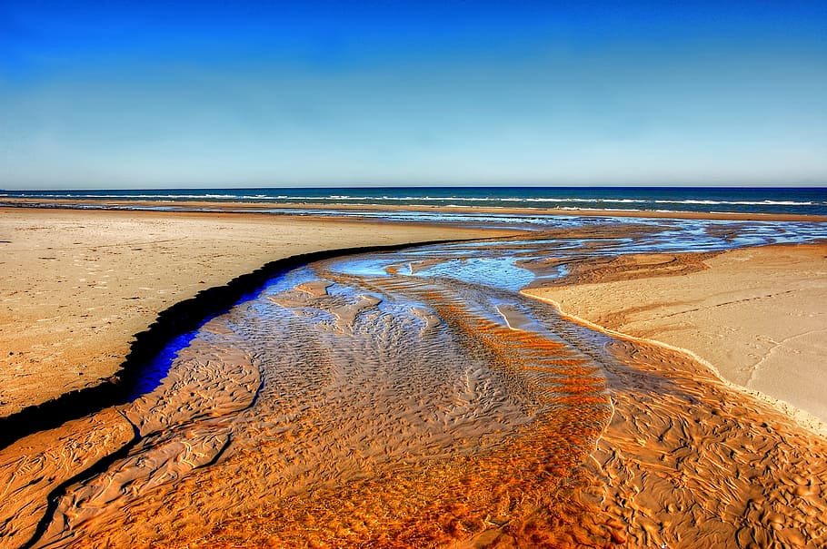 Denmark, Beach, Sand, North Sea, holiday, stones, water, coast HD wallpaper
