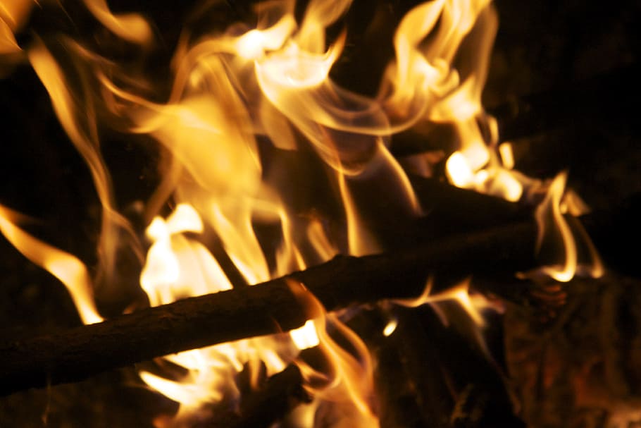 fire, wood, flame, hot, heat, firewood, light, red, yellow HD wallpaper