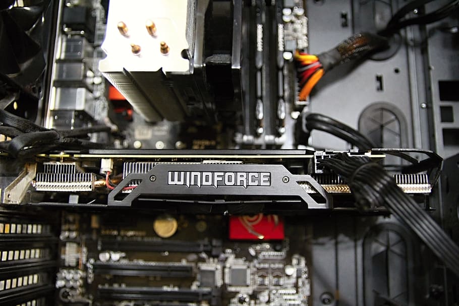 Computer, Cpu, Motherboard, gygabite, cooler, mb, graphics HD wallpaper