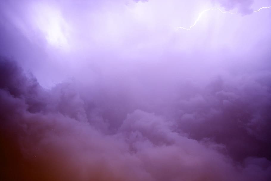 cloud with lightning, purple, sky, cloud - sky, cloudscape HD wallpaper