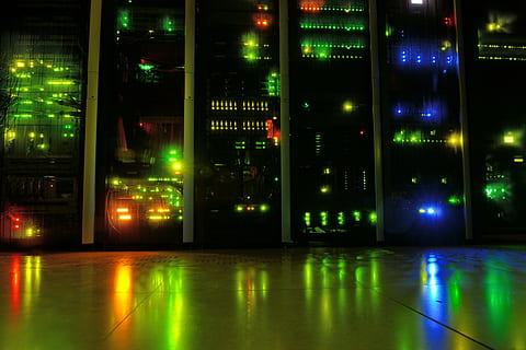 assorted LED lights, server, room, datacenter, network, leds HD wallpaper