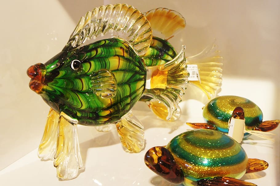 art, glass, decorating, creative, fish, decoration, celebration HD wallpaper