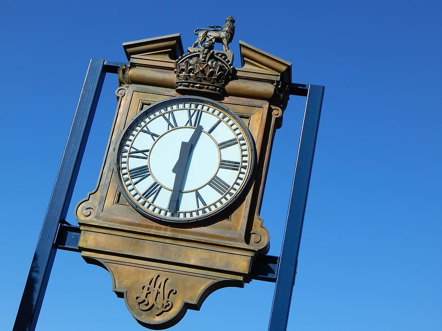 Clock, Time, Outdoors, Vintage, Hours, minutes, round, historic HD wallpaper