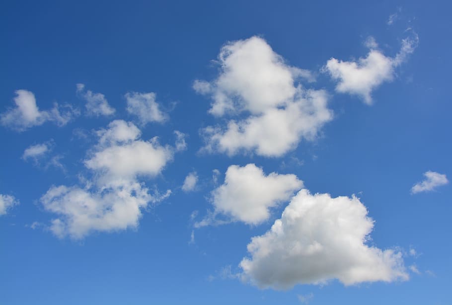 clouds on sky, white clouds, blue sky, cloudy sky, atmosphere HD wallpaper