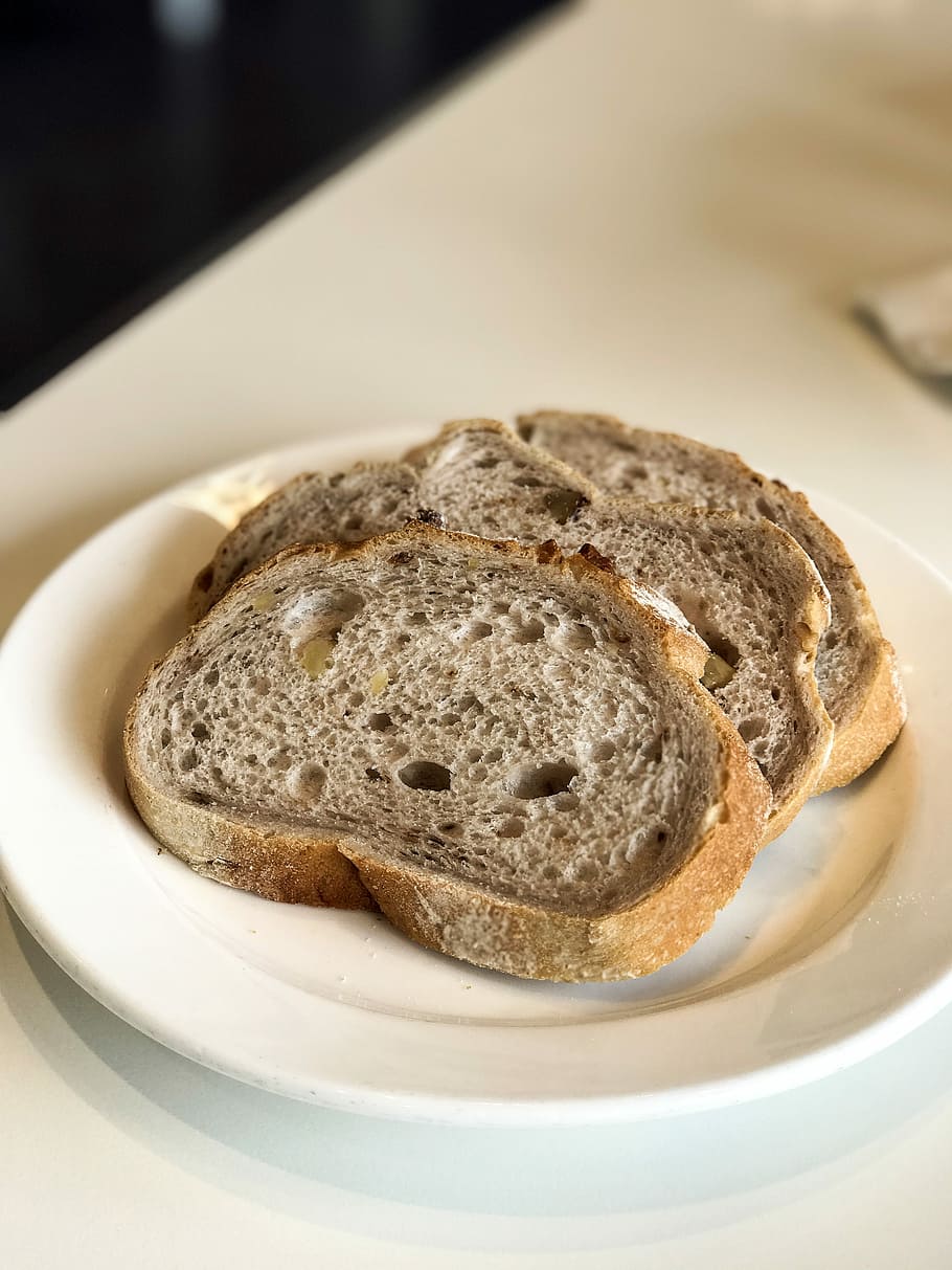 Bread, Walnut, Food, Table, walnut bread, bakery, fresh, slice HD wallpaper