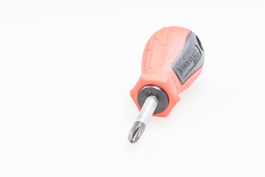 screwdriver, tool, craft, red, phillips, metal, head, background HD wallpaper