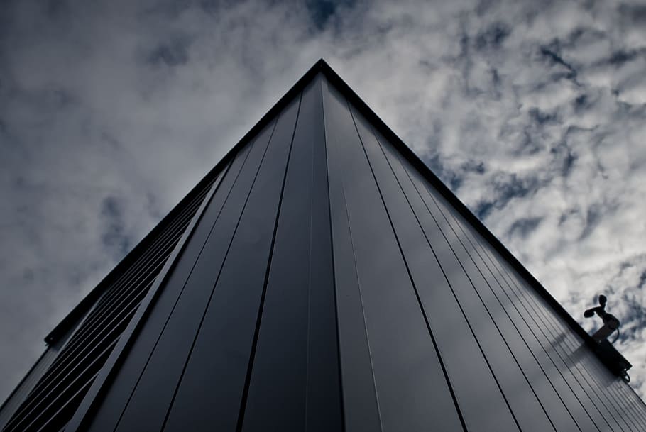 Worm's Eye View of Building Under White Cloudy Sky, architecture HD wallpaper