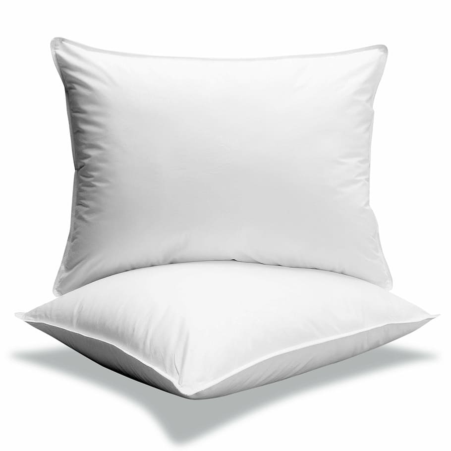 two white throw pillows, sleep, dream, comfortable, bedroom, bedtime, HD wallpaper