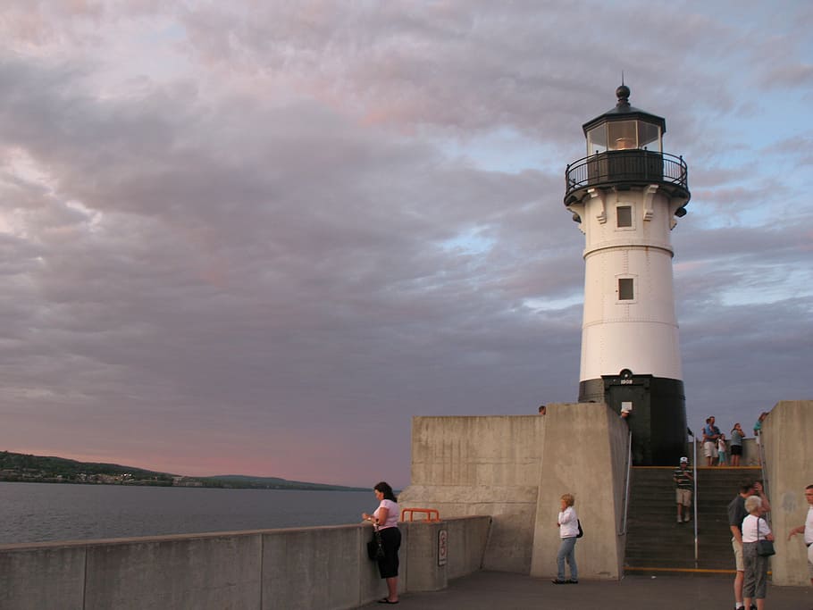 lighthouse, duluth, superior, lake, harbor, landmark, maritime HD wallpaper