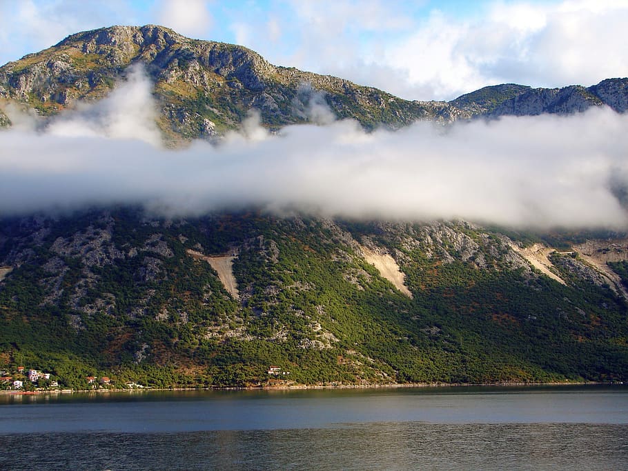 hill, cloud, water, sky, bay, background, mountain, scenics - nature HD wallpaper