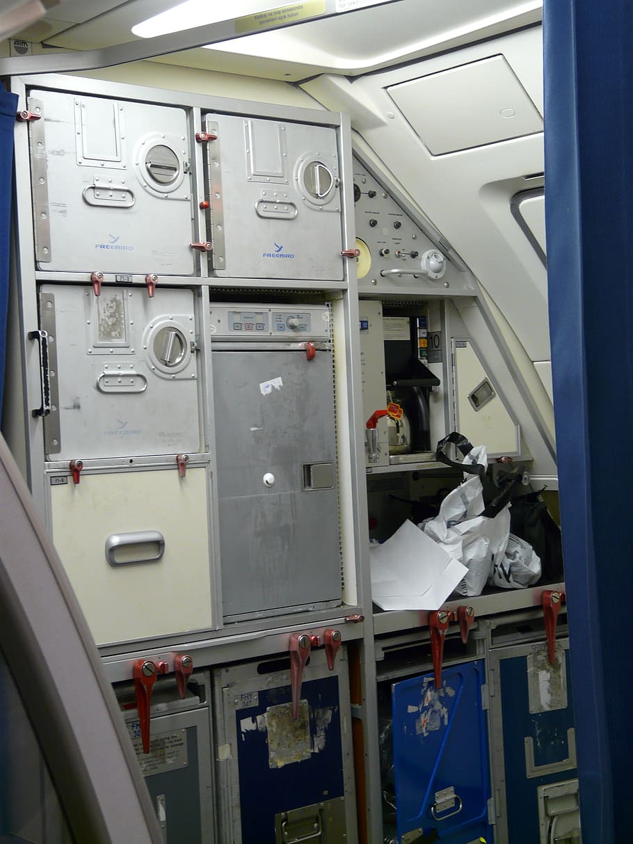 aircraft, storage space, container, metal boxes, backed up HD wallpaper