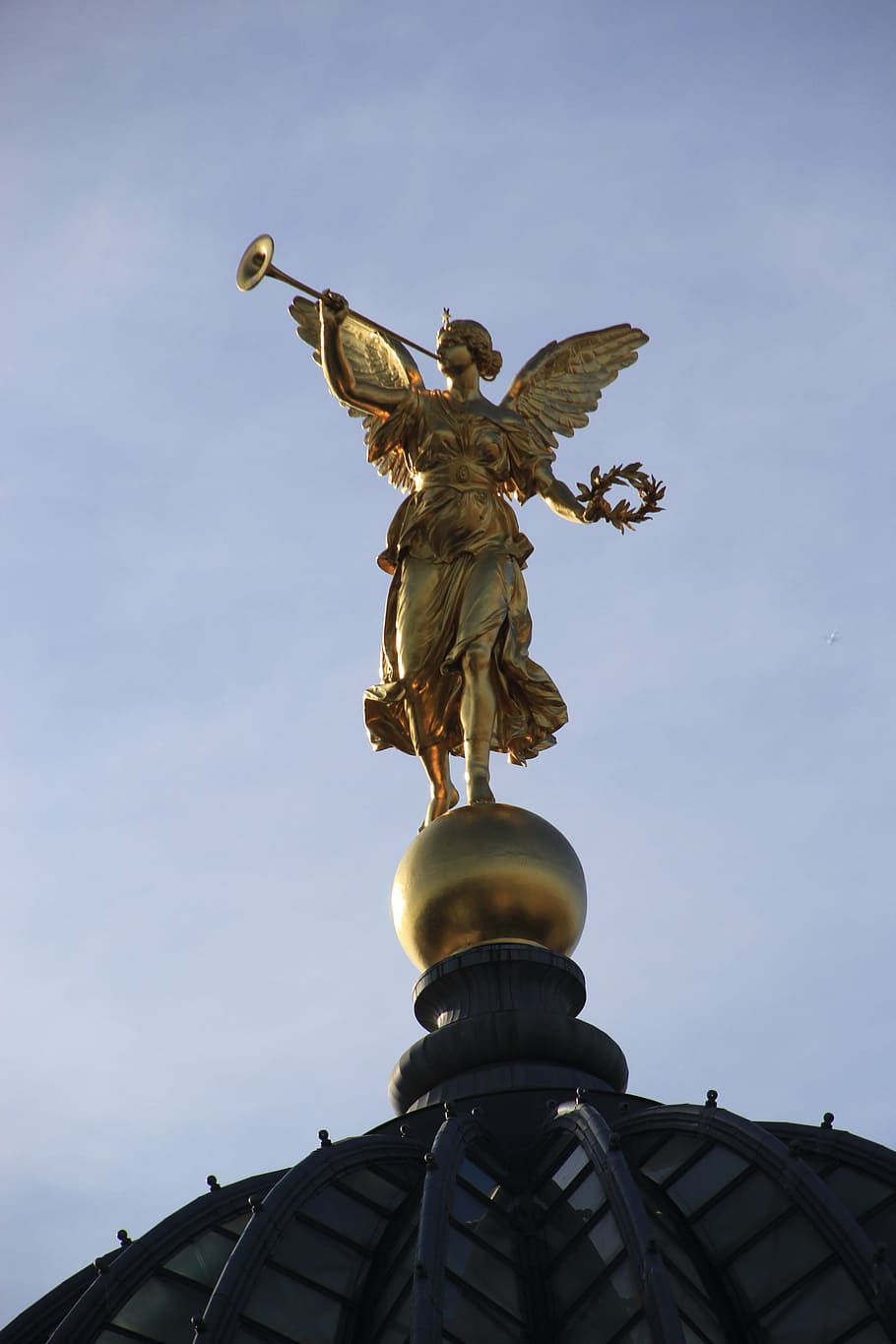dresden, germany, statue, angel, art and craft, sky, representation HD wallpaper