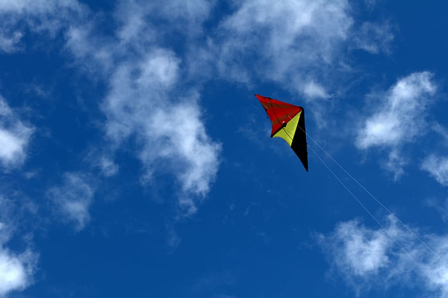 cloud, sky, kite, sky clouds, blue sky clouds, nature, weather HD wallpaper