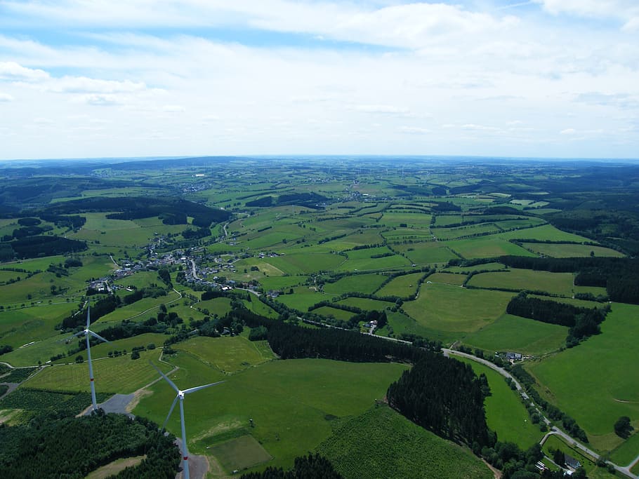 eifel, gyrocopterflug, dahlemer binz, scenics - nature, beauty in nature HD wallpaper