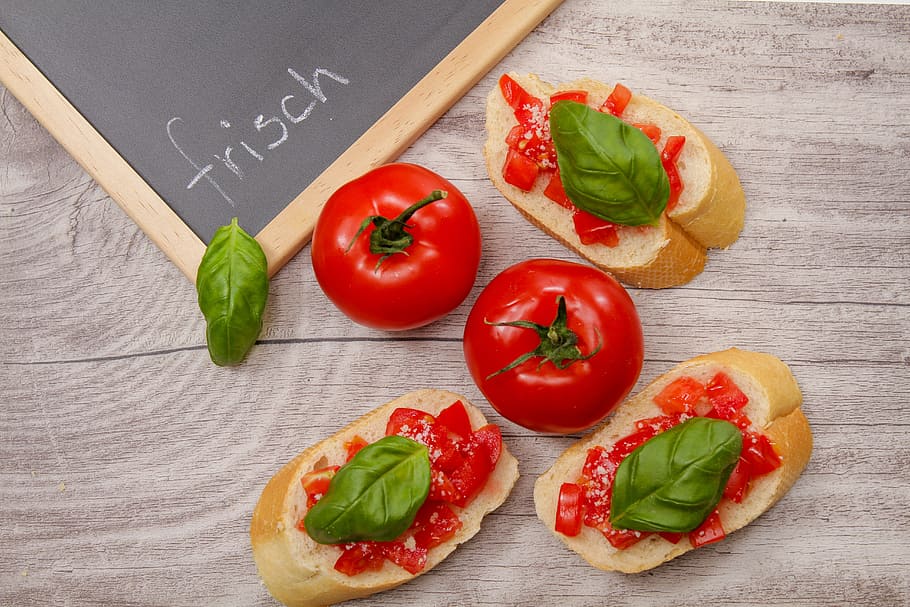 tomato, bread, culinary delight, eat, food, healthy, starter HD wallpaper