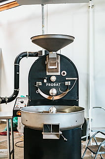 black and gray Probat industrial mixer, black and silver Probat industrial machine near the wall HD wallpaper