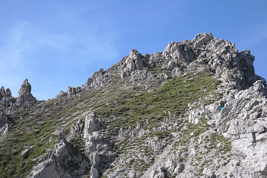 Summit, Rough, Horn, Trail, Alpine, rough horn, allgäu alps, HD wallpaper