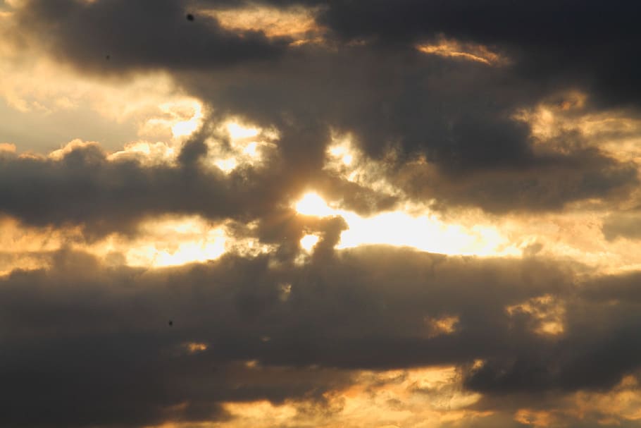 Covered, Clouds, Sun, Mood, sky, meteorology, cloud cover, nature HD wallpaper