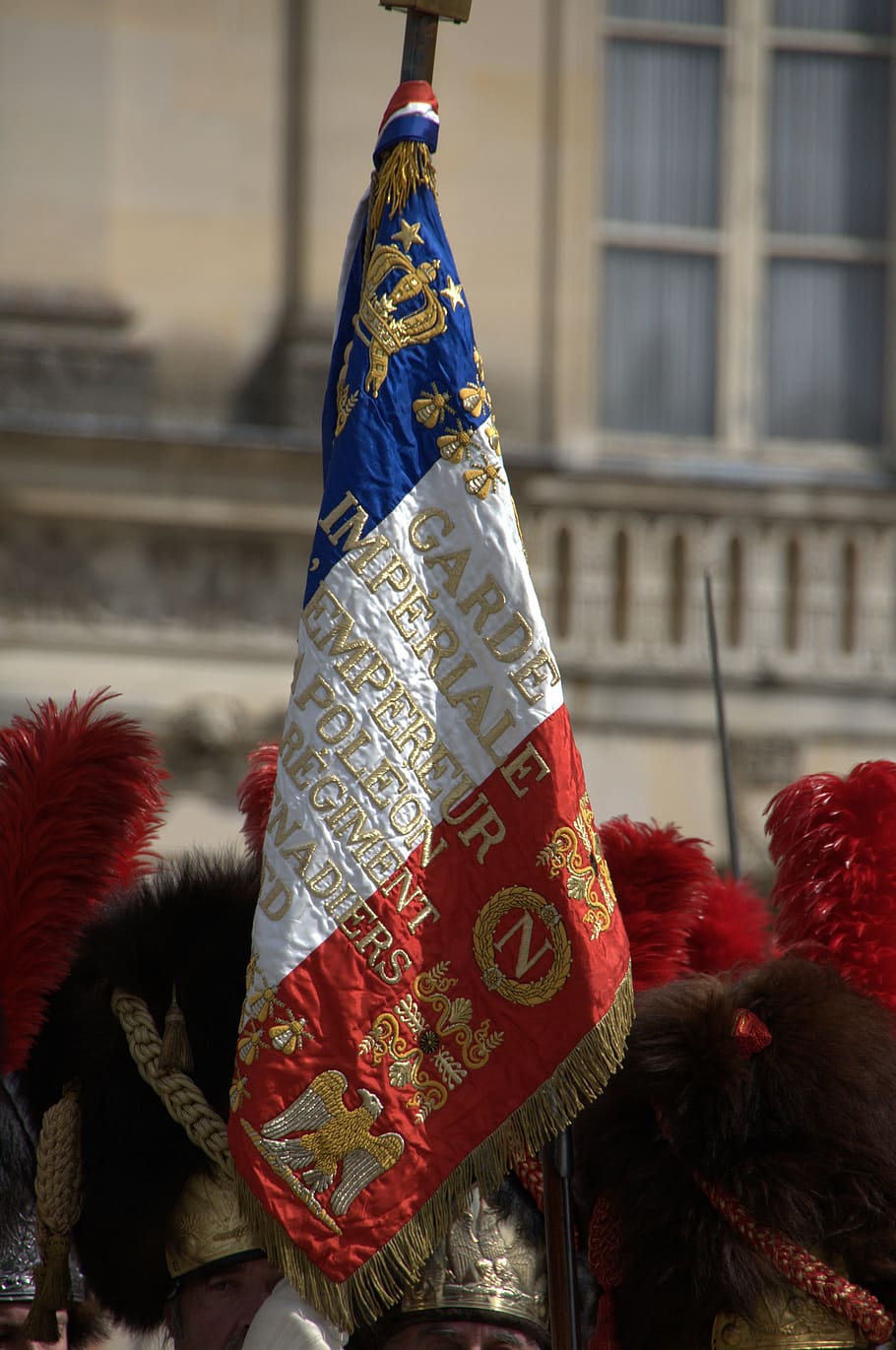 flag, guard, imperial guard, grenadier, emperor, fontainebleau, HD wallpaper