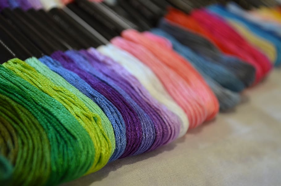 thread, color, needlework, hobby, handmade, passion, bright HD wallpaper
