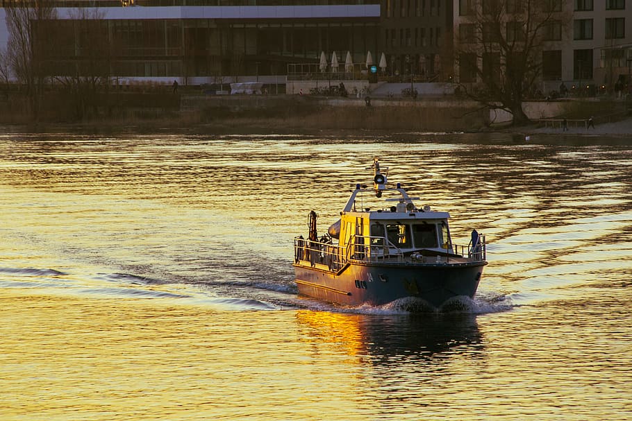 river, ship, shipping, rhine, water, constance, river landscape HD wallpaper