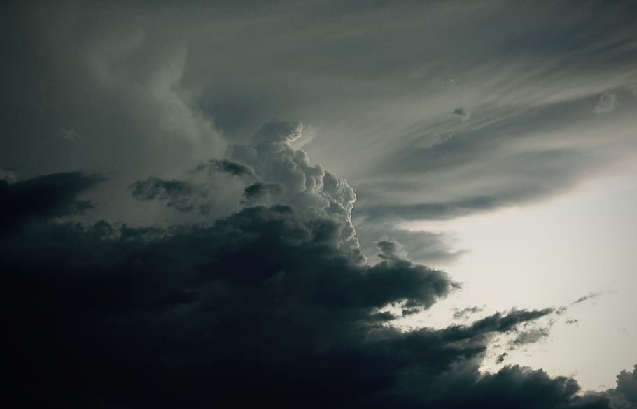 storm, clouds, dark, sky, rain, thunder, weather, thunderstorm HD wallpaper