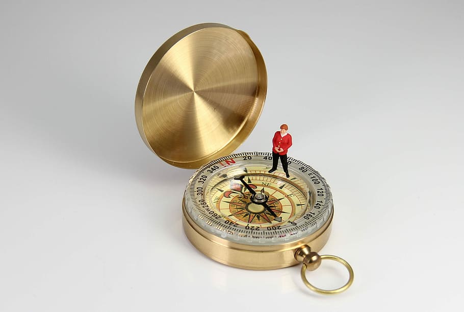 compass, direction, miniature figures, policy, merkel, navigation, HD wallpaper