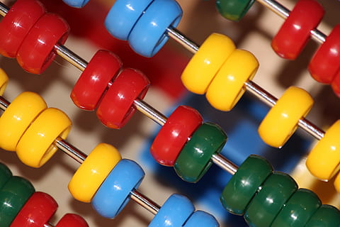 multicolored abacus, number, count, decade, school, slide rule HD wallpaper