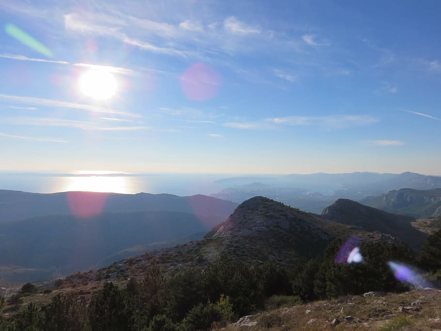 croatia, split, view, mountain, sunset, sky, scenics - nature HD wallpaper