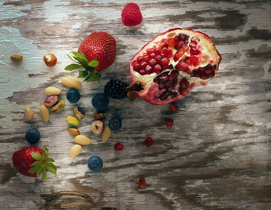 assorted berries, fruit, nuts, red, food, healthy, organic HD wallpaper