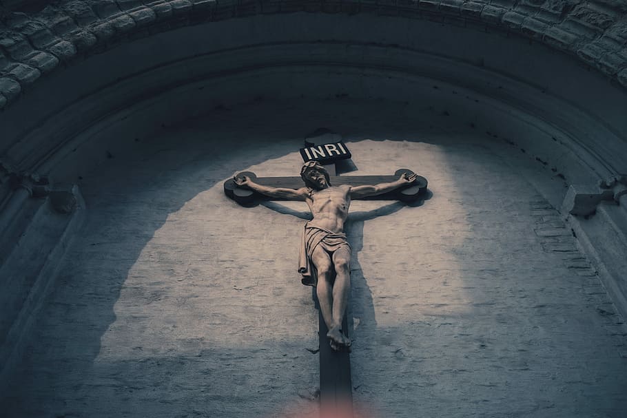 Inri crucifix at daytime, Jesus Christ statue, monument, cross HD wallpaper