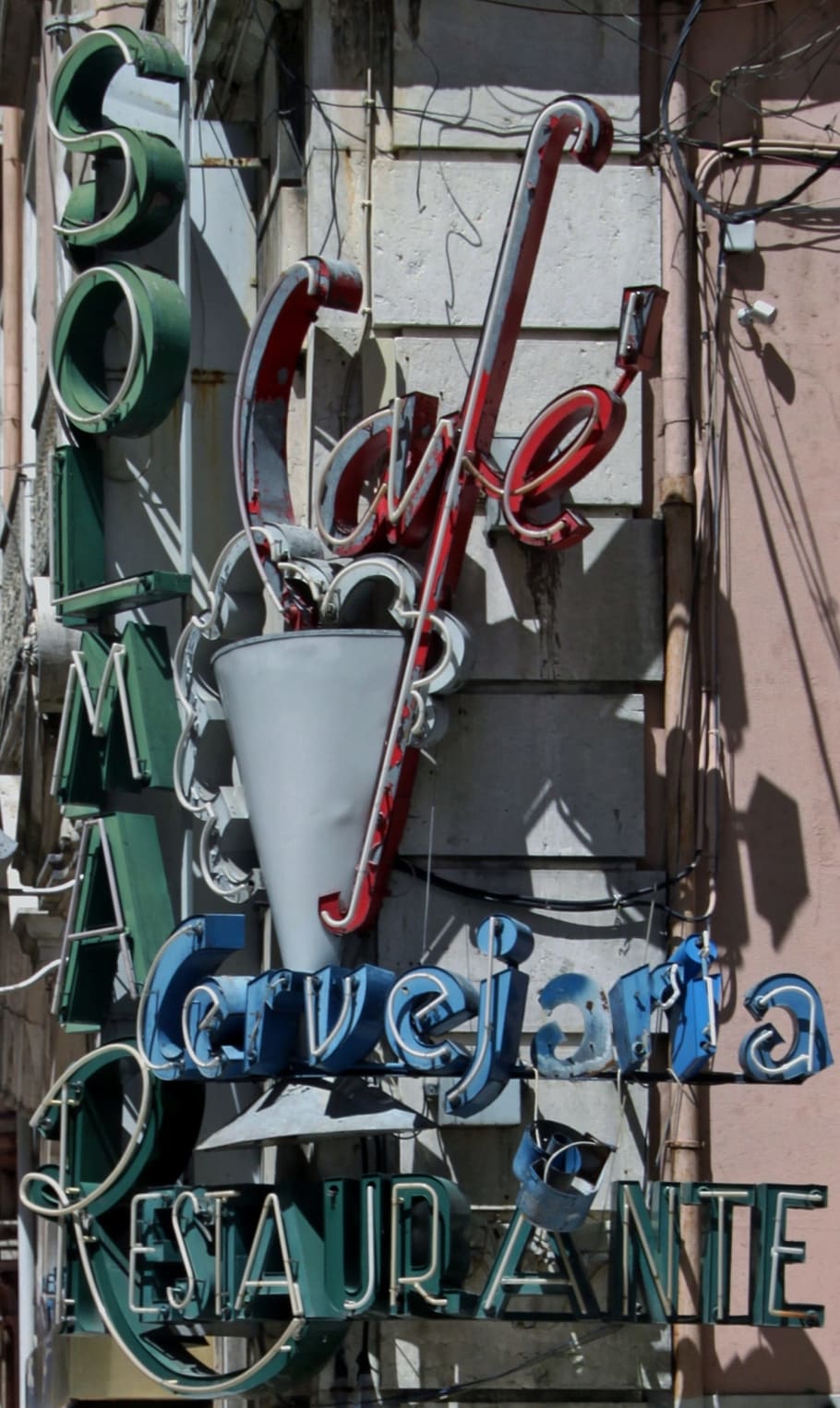 Neon, Old, Sign, Cafe, Vintage, rusty, retro, coffee, advertising HD wallpaper