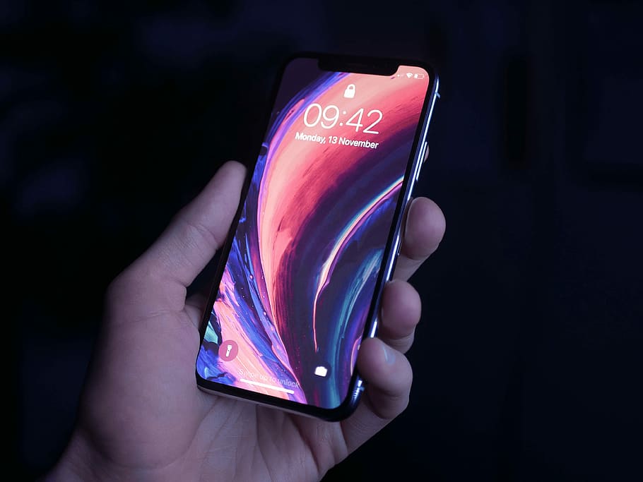 person holding space gray iPhone X, post-2017 iPhone X, hand HD wallpaper