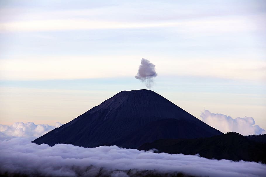 clouds, landscape, mountain, nature, outdoors, sea of clouds HD wallpaper