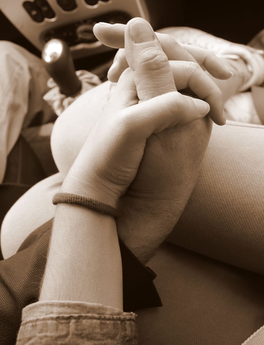sepia photography of two people holding hands, machine, love HD wallpaper