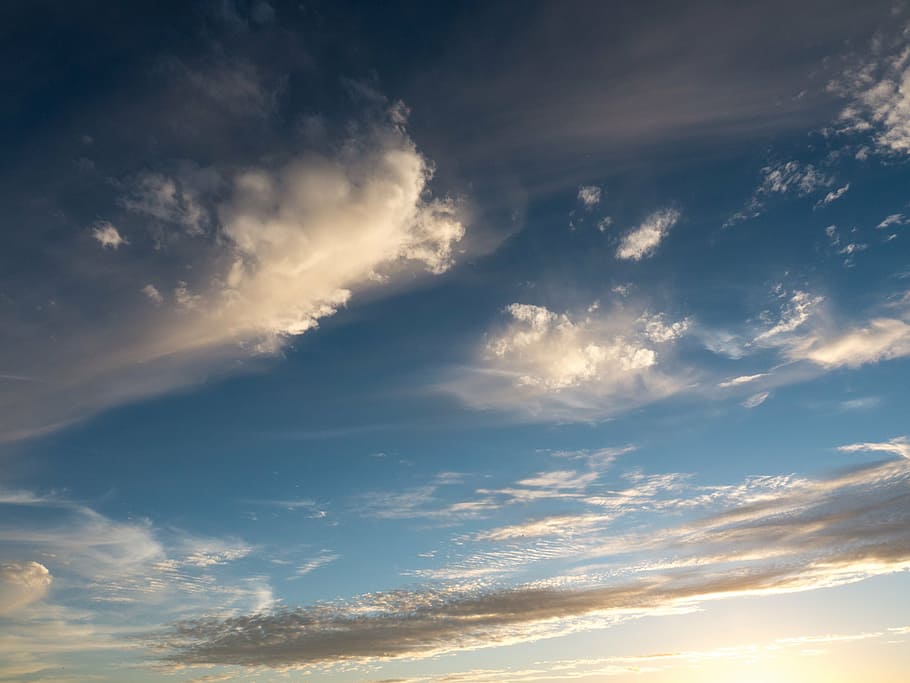 clouds, sky, blue, sun, sunset, landscape, mountain, cloud - sky HD wallpaper