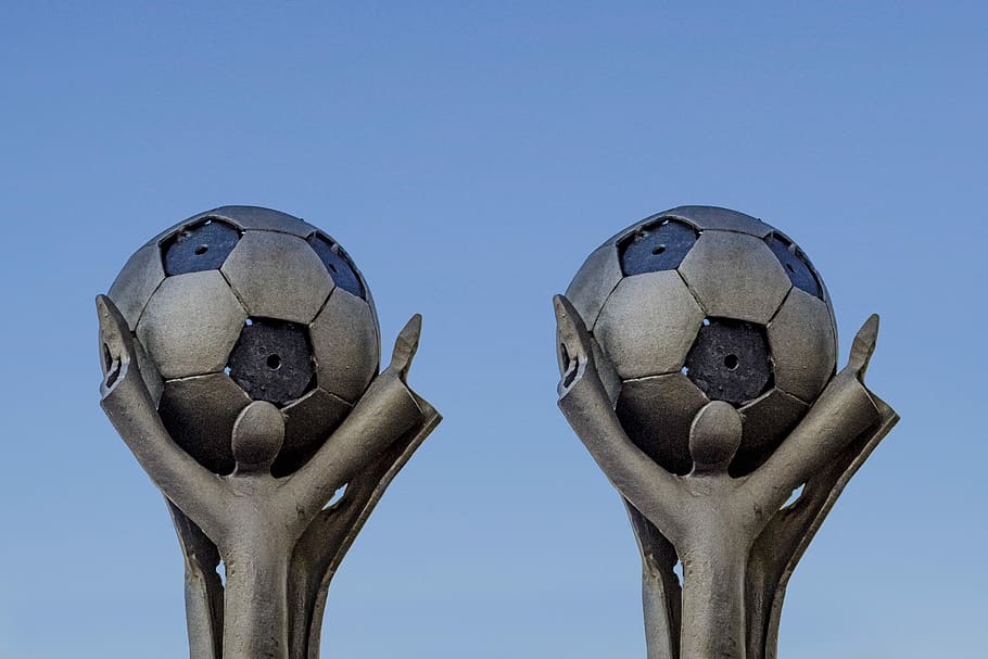 Football, Cup, Trophy, Award, sport, club, play, fun, sky, art, HD wallpaper