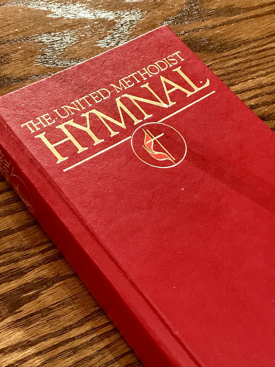 book, red, cover, hymnal, church, umc, methodist, christianity, HD wallpaper