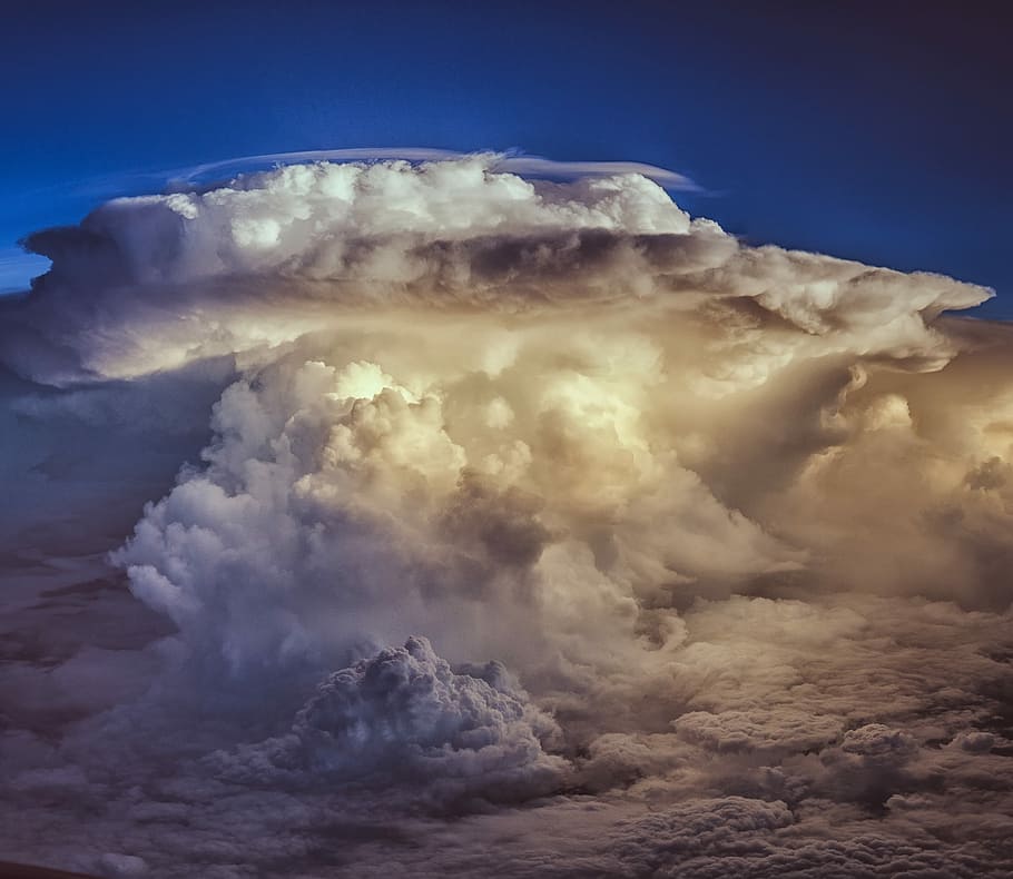 aerial photography of white clouds during daytime, aerial photo of white clouds HD wallpaper