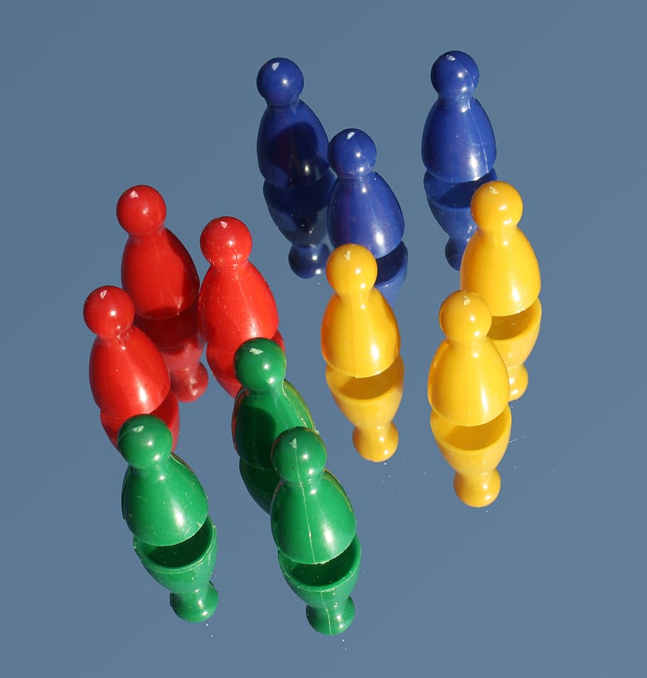 figures, group, team, play stone, placed, colorful, halma, studio shot HD wallpaper