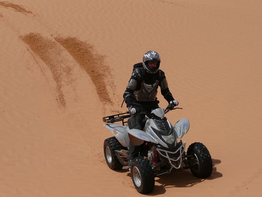 Desert, Quad, Dune, Ridge, Hot, dunes, dune ridge, motorcycle, HD wallpaper