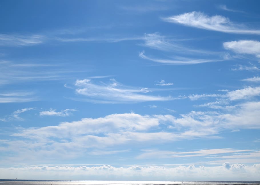 clouds, sea, sun, vision, sky, wind, pattern, horizon, cloud - sky HD wallpaper