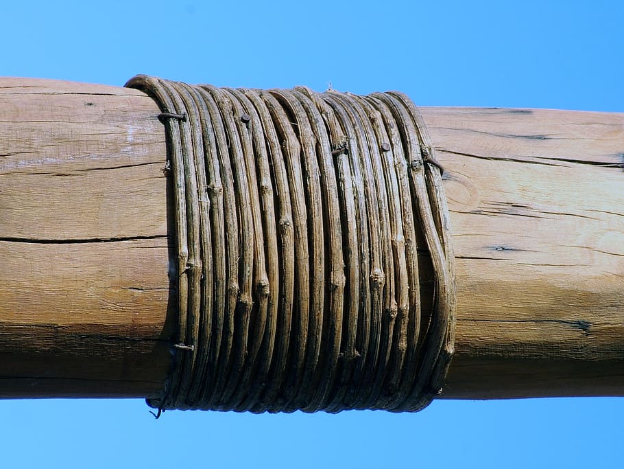 trunk, rope, loop, landscape, wood - material, sky, day, clear sky HD wallpaper