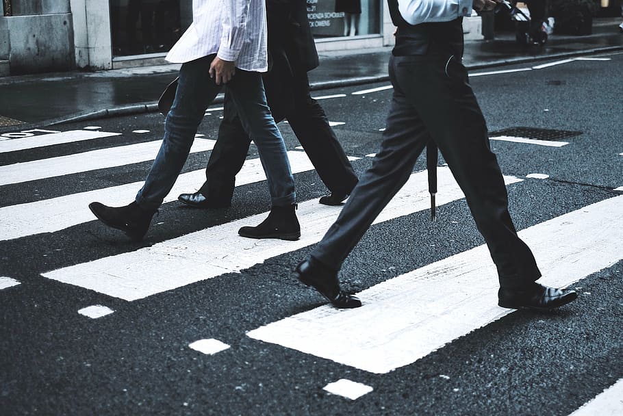 people walking on pedestrian lane during daytime, men, work, city, HD wallpaper
